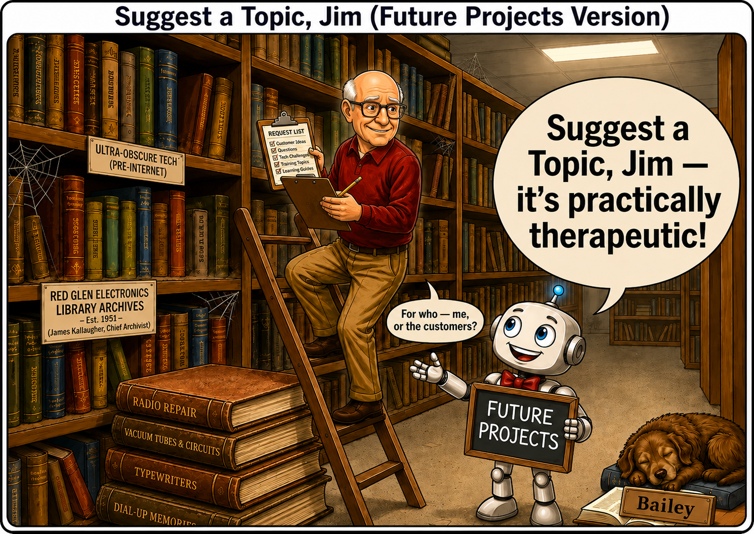Suggest a Topic, Jim cartoon